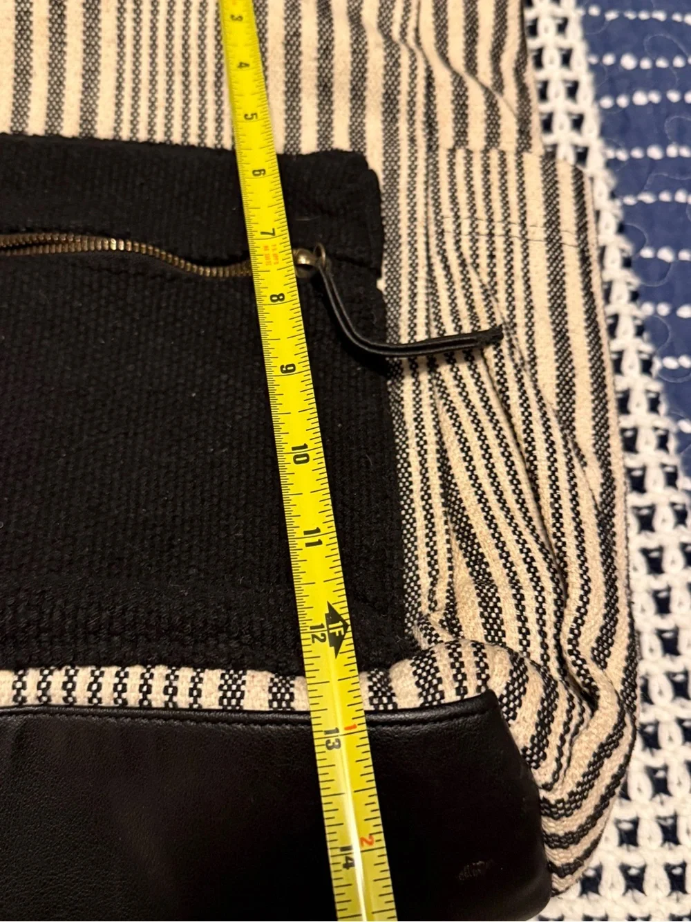 Universal Thread Canvas Stripe Tote Backpack - Black & Cream